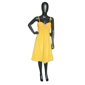 Canary Yellow Chiffon Spaghetti Party/Cocktail Dress NWOT - Da Vinci